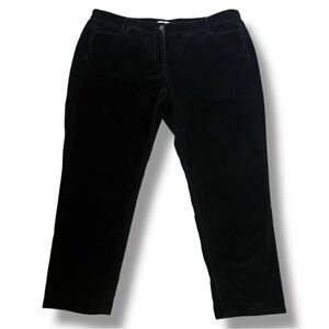 J Jill Pants Women 16 Petite Black Corduroy Skinny Chino 5 Pocket Casual Stretch